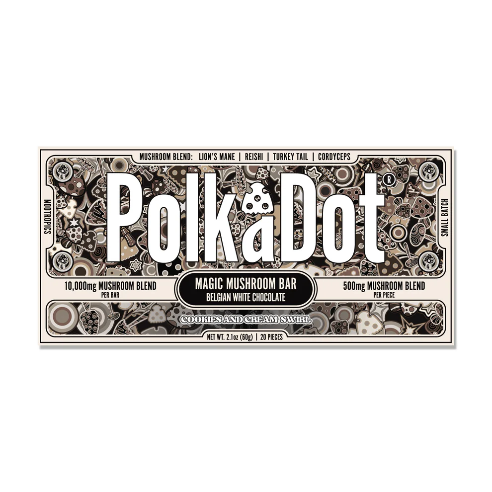 polkadot mushroom chocolate bar