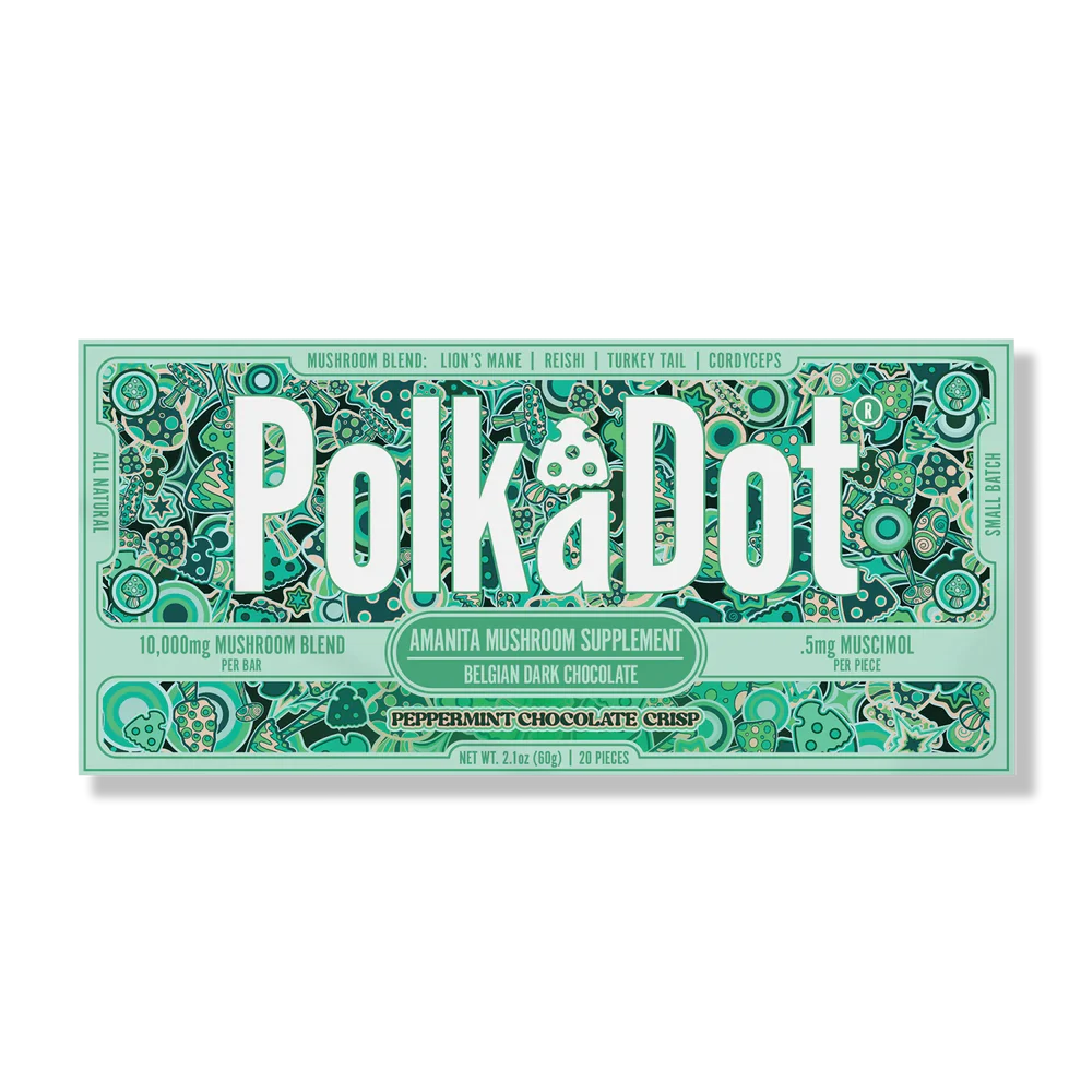 Polkadot Peppermint Chocolate Crisp Chocolate Bar